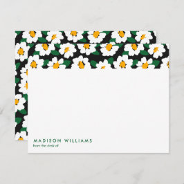 ミニマル花スタイリッシュトレンディーモダンノートカード ノートカード