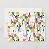 ミニマル花スタイリッシュトレンディーモダンノートカード ノートカード (裏面)