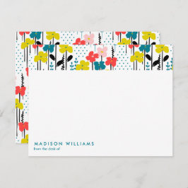 ミニマル花スタイリッシュトレンディーモダンノートカード ノートカード