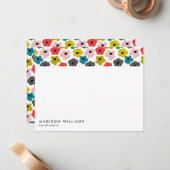 ミニマル花スタイリッシュトレンディーモダンノートカード ノートカード (正面/裏面インサイチュ)