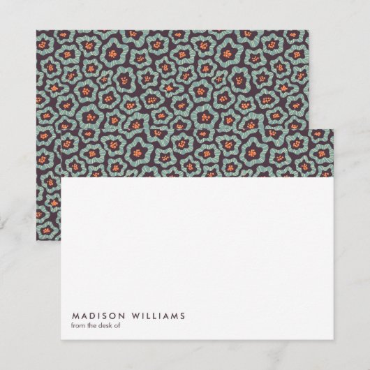 ミニマル花スタイリッシュトレンディーモダンノートカード ノートカード (正面/裏面)