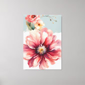 ミニマル花デザイン キャンバスプリント (正面)