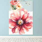ミニマル花デザイン キャンバスプリント (インサイチュ (ウッドフロア))