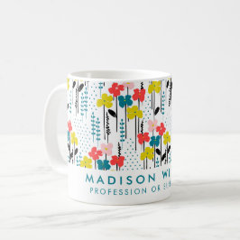 ミニマル花モダンコーヒーマグ コーヒーマグカップ