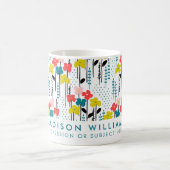 ミニマル花モダンコーヒーマグ コーヒーマグカップ (中央)