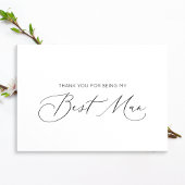 ミニマル花婿介添人折り畳みサンキューカード カード