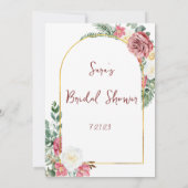ミニマル花嫁イン開花フローラブライダルシャワー 招待状 (裏面)
