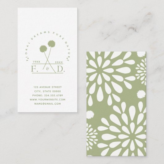 ミニマル花屋ビジネス 名刺 (正面/裏面)