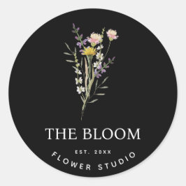 ミニマル花屋フラワーブーケラベル ラウンドシール