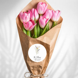 ミニマル花屋フラワーブーケラベル ラウンドシール