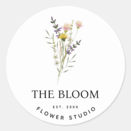 ミニマル花屋フラワーブーケラベル ラウンドシール