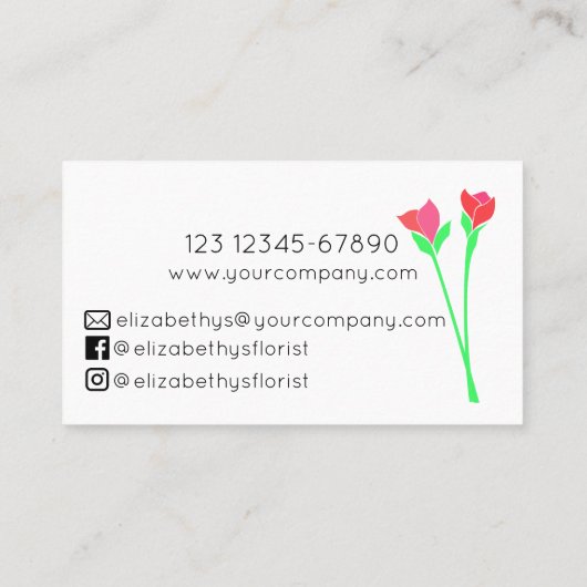 ミニマル花屋 名刺 (裏面)