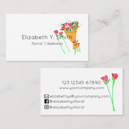 ミニマル花屋 名刺 (正面/裏面)