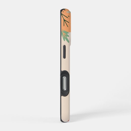 ミニマル花柄の背景 iPhoneケース (右側面)