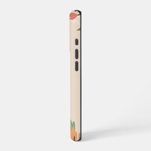 ミニマル花柄の背景 iPhoneケース (左側面)