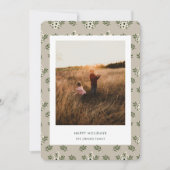 ミニマル花柄フレームクリスマスカード シーズンカード (正面)