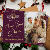 ミニマル花火の新年応援実在写真 箔シーズンカード