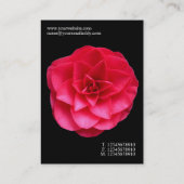 ミニマル花 – 赤いカメリア – 黒 名刺 (裏面)