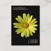 ミニマル花 – 黄デイジー – 黒 名刺 (裏面)