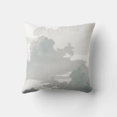 ミニマル芸術的抽象芸術雲 |グレーと白 クッション (裏面)