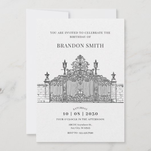 ミニマル華美主義の入門芸術の誕生日 招待状 (正面)