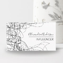 ミニマル落書き白黒プロフェッショナル 名刺