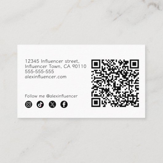 ミニマル落書き白黒プロフェッショナル 名刺 (裏面)