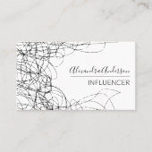 ミニマル落書き白黒プロフェッショナル 名刺 (正面)