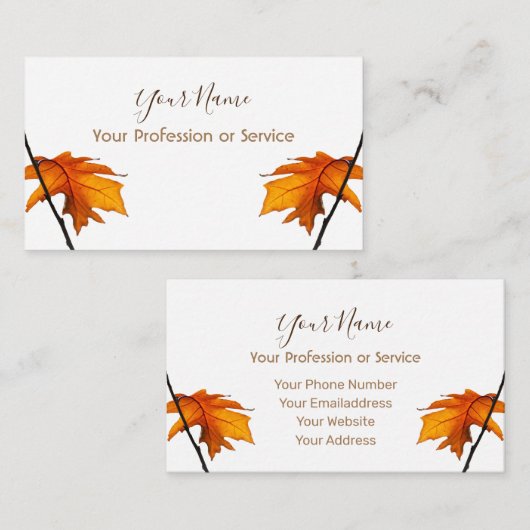 ミニマル葉カラフル葉のデザイン 名刺 (正面/裏面)