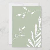 ミニマル葉スのセージグ結婚リーン 招待状 (裏面)