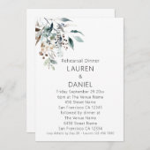 ミニマル葉ス結婚セージズのリハーサルディナー 招待状 (正面/裏面)