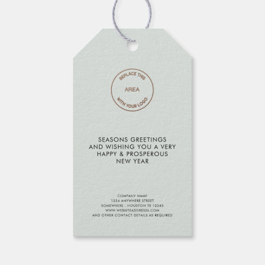 ミニマル葉ス・ビジネス・ロゴ・メリークリスマス ギフトタグ (裏面)
