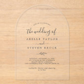 ミニマル葉ファンシーモダンシンプル植物学結婚院 アクリル招待状 (正面)