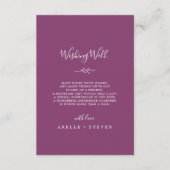 ミニマル葉ベリーパープル結婚の願い井戸 エンクロージャーカード (正面)