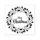 ミニマル葉リース セルフインキングスタンプ (デザイン)