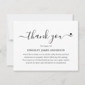 ミニマル葬儀忌引き悔やみや弔慰 サンキューカード (正面)