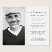 ミニマル葬儀記念祈りの言葉写真カード