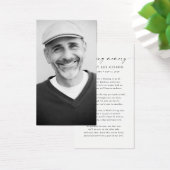 ミニマル葬儀記念祈りの言葉写真カード (デスク)