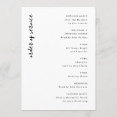 ミニマル葬儀 |サービス注文お祝い プログラム (裏面)