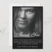 ミニマル葬儀 |モダン悔やみや弔慰黒 サンキューカード (正面)