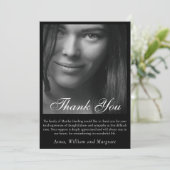ミニマル葬儀 |モダン悔やみや弔慰黒 サンキューカード (スタンド正面)