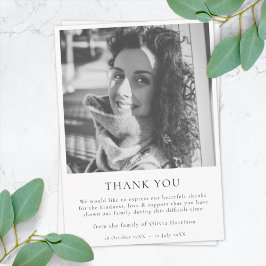 ミニマル葬儀 |写真モダン悔やみや弔慰 サンキューカード