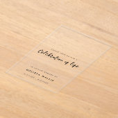 ミニマル葬儀 |生モダン命お祝い アクリル招待状 (レイダウン)