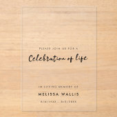 ミニマル葬儀 |生モダン命お祝い アクリル招待状 (正面)