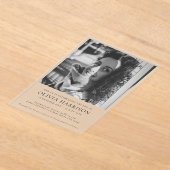 ミニマル葬儀 |生モダン命お祝い アクリル招待状 (レイダウン)