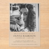 ミニマル葬儀 |生モダン命お祝い アクリル招待状 (正面)