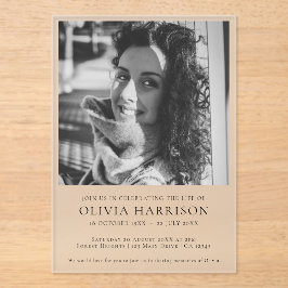 ミニマル葬儀 |生モダン命お祝い アクリル招待状