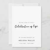 ミニマル葬儀 |生モダン命お祝い 招待状 (正面)