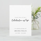 ミニマル葬儀 |生モダン命お祝い 招待状 (スタンド正面)