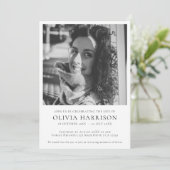 ミニマル葬儀 |生モダン命お祝い 招待状 (スタンド正面)